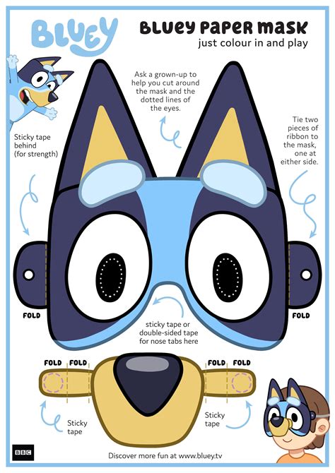 Bluey Paper Mask Disney Free Download Borrow And Streaming
