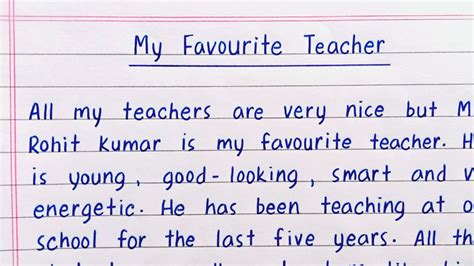 My Favourite Teacher Essay Essay On My Favourite Teacher My