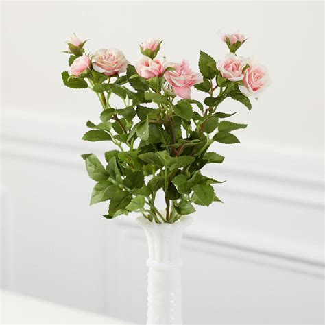 Artificial Pink Mini Rose Bush Picks Sprays Floral Supplies