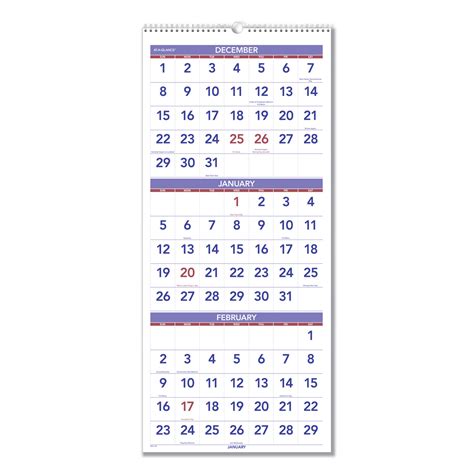 Three Month At A Glance Printable Calendar Example Calendar Printable