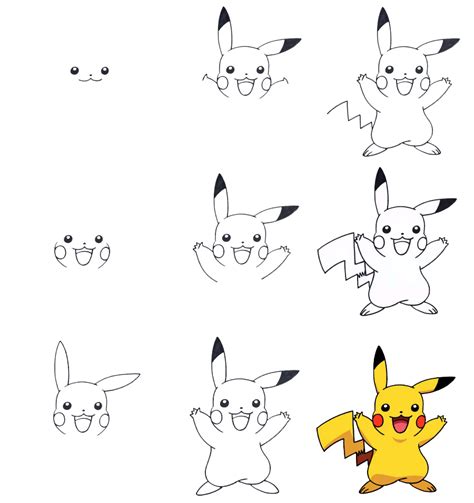 Como Desenhar Pokemon Pikachu é Uma Lição Detalhada Passo A Passo