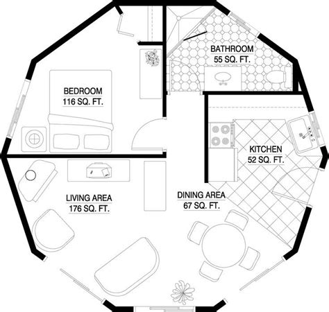 The master bedroom sits in the back of the house. Innovation Round House Plans 1000 Sq Ft 7 344 Best Images ...