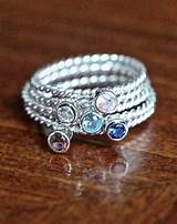 Stackable Birthstone Rings Sterling Silver Photos