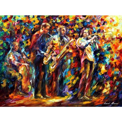 Jazz Band — Palette Knife Oil Painting On Canvas By Leonid Afremov