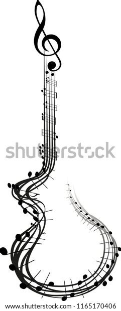 Guitar Music Notes Vector De Stock Libre De Regalías 1165170406