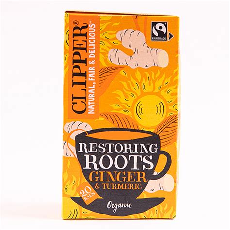 Clipper Restoring Roots Ginger Turmeric Tea 20s Organic To Your Door
