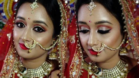 Indian Bridal Makeup Step By Step Traditional Bridal Makeup Tutorial Youtube