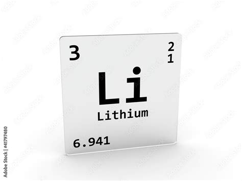 Lithium Symbol Li Element Of The Periodic Table Stock Illustration