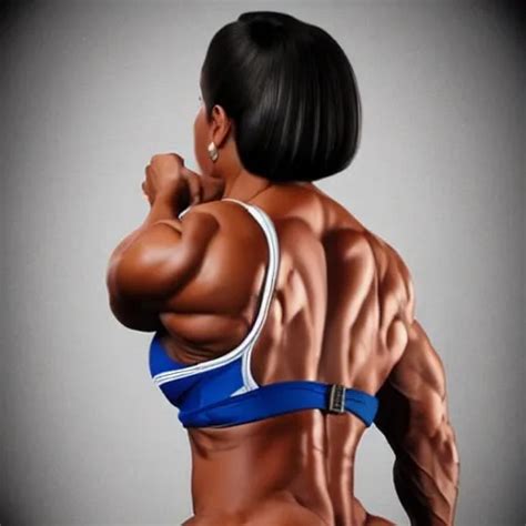 Woman Bodybuilder Showing Her Big Muscular Ass 3D And Realistic