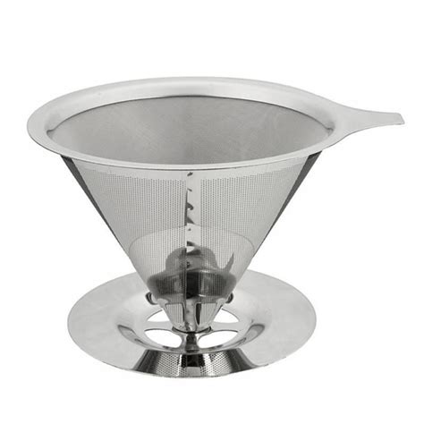 Stainless Steel Pour Over Coffee Cone Dripper With Cup Stand Perfect