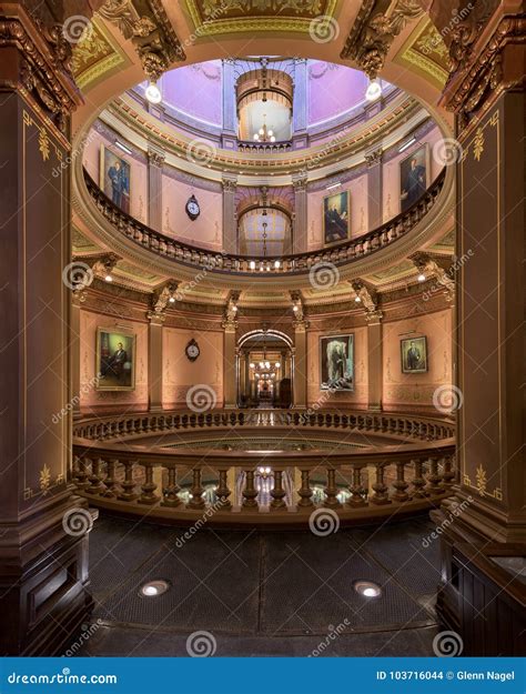 Michigan State Capitol Rotunda Editorial Stock Image Image Of