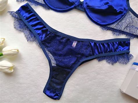 royal blue lingerie silk lingerie set erotic lingerie set etsy