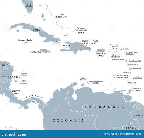 Political Map Of The Caribbean Nations Online Project