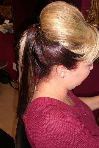 Half and half two tone hair. Longhair two tone blonde and brown by martin.hairlover ...