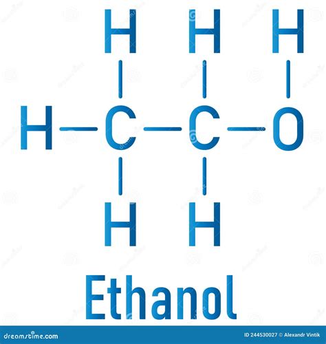 Ethanol Ethyl Alcohol Molecule Chemical Structure Skeletal Formula