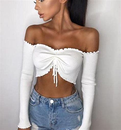 Bu harika üst parçalar, jean, etek ve yüksek belli pantolonlarla kombinlenebilmeleri ve her tür görünüme uyum. ZhiWanTing Frauen Langarm Party Oberteil Bustier ...