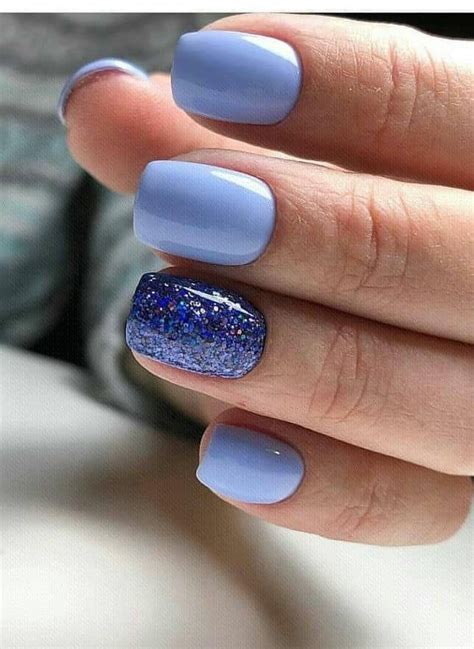 Nail Art Design For Stylish Brides In 2020 Blue Glitter Nails Short Acrylic Nails Designs