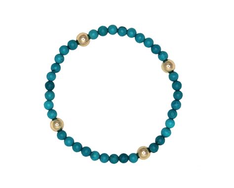 Quad Turquoise Beaded Bracelet In Turquoise Bead Bracelet