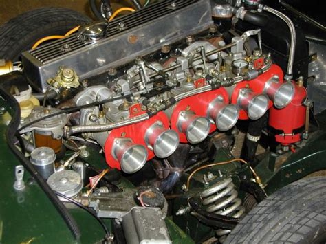 Two Litre In Line Six Cylinder Engine Of A Triumph Gt6 Set Up With Aftermarket Weber Carburetor