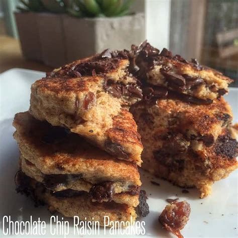 Chocolate Chip Raisin Cookie Pancakes Gluten Free Dairy Free Nut