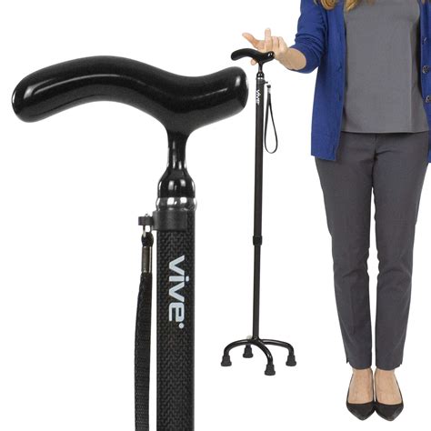 Buy Vive Ultra Lightweight Quad Cane Carbon Fiber Walking Stick For