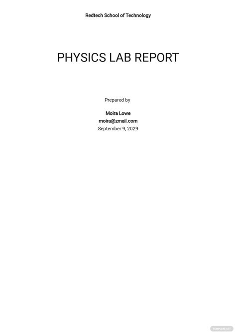 Physics Lab Report Template Free Pdf Word Doc Apple Mac Pages