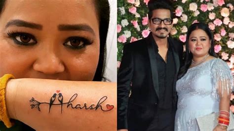 Bharti Singh Gets Husband Haarshs Name Tattooed On Her Arm As Birthday