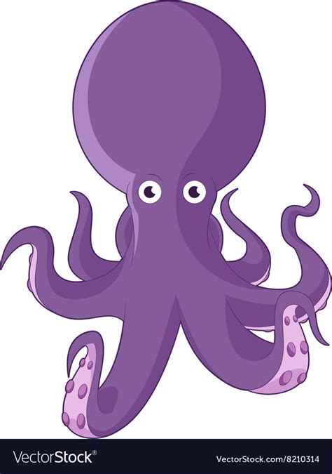 Cartoon Purple Octopus Royalty Free Vector Image