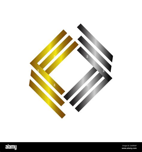 Popular Geometric Shape Stacked Square Shape Logo Design Element Vector