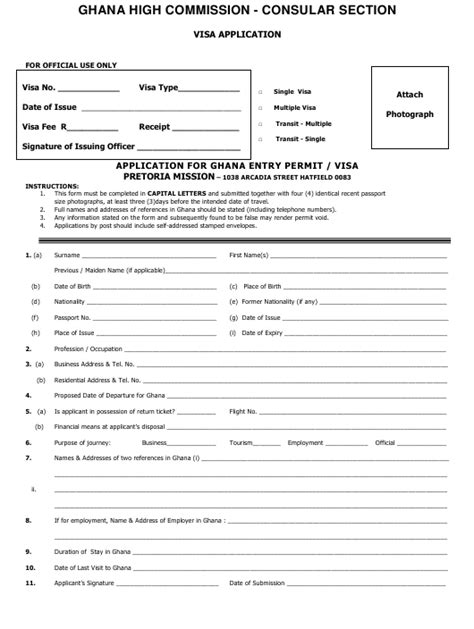 Pretoria Gauteng South Africa Application For Ghana Entry Permitvisa