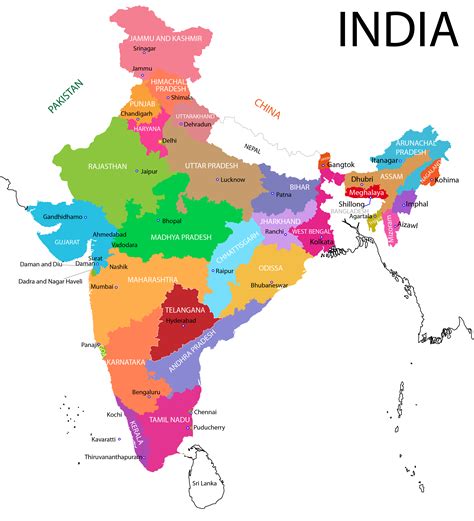 India Map Political Map Of India Political Map Of India With Cities
