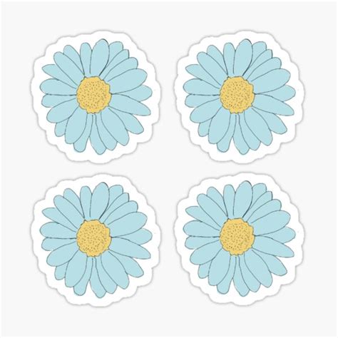 Teal Daisy Flower Pack Sticker For Sale By Colleenm2 Redbubble