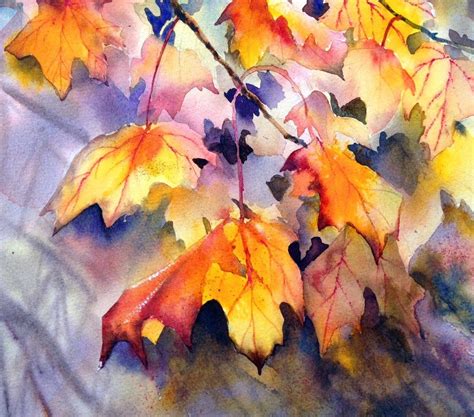 Autumn Leaves 2 Watercolor Flowers Paintings Watercolor Leaves