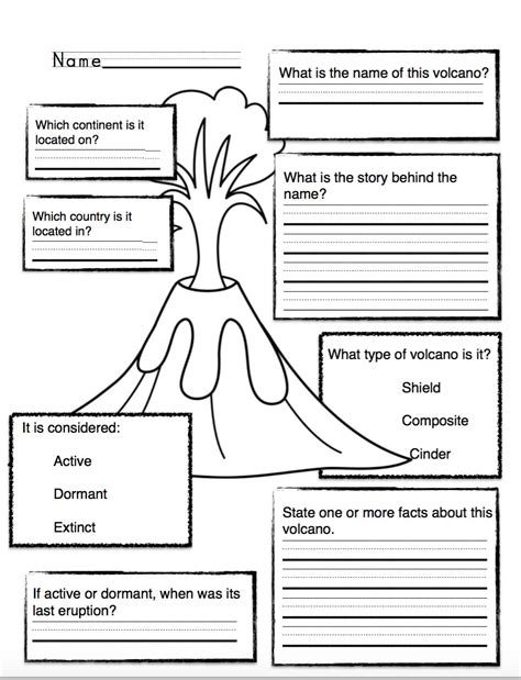 Printable Volcano Diagram Label The Volcano Worksheet For Kids Artofit