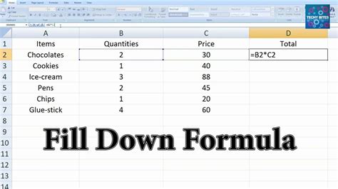 Excel table can be used to autofill a formula all the way down your data without having to copy and paste. Autofill and fill down formula | Using Excel Fill-down to ...