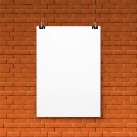 Premium Vector Blank White Poster On Red Brick Wall