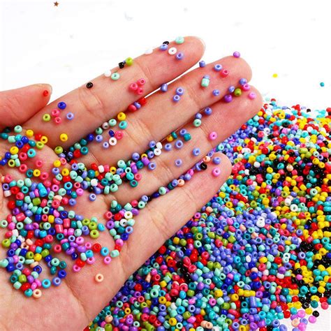 6000pcs Pony Beads 4mm Beads Set Small Glass Rainbow Beads For Kids