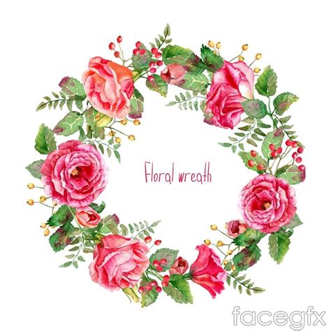 Watercolor flower ring vector | free vector | Pinterest ...