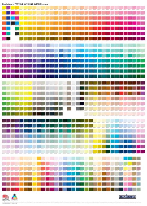 Pantone Color Chart Printable