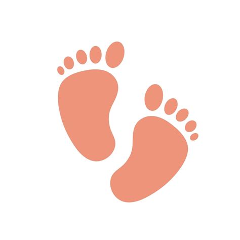 Pair Of Cute Baby Footprints Cute Baby Soles And Toes Vector Clip Art