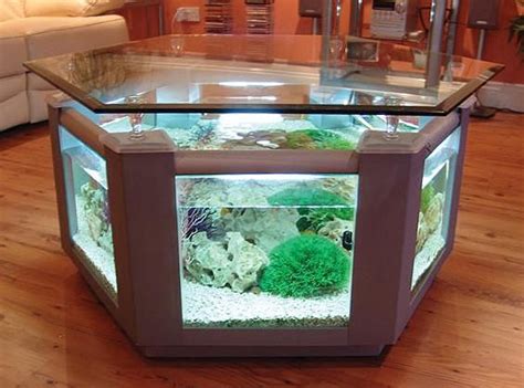 You like having a table with aquarium in your house. Hexagonal large coffee table fish tank | Aquarium coffee ...