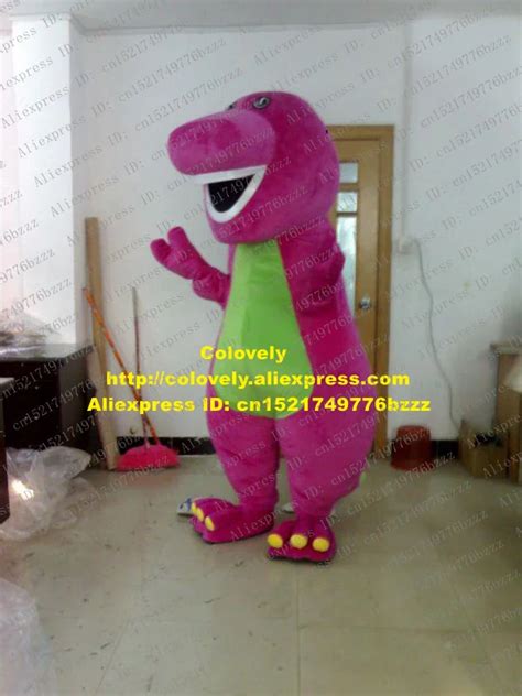 Cute Pink Dino Phytodinosauria Dragon Barney Dinosaur Mascot Costume