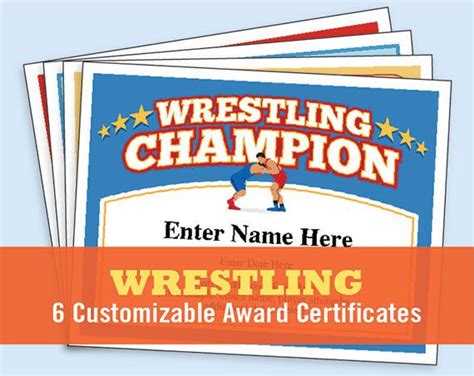Wrestling Certificate Pack Wrestling Team Wrestler Award Etsy
