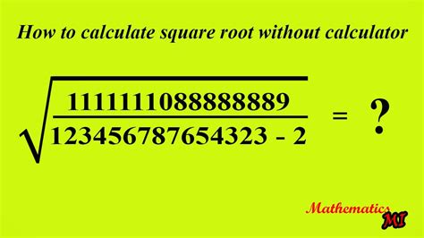 How To Find Square Root Without Calculator Youtube
