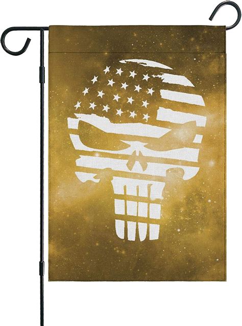 Happy Life The Punisher Flag Skull Garden Flags Double