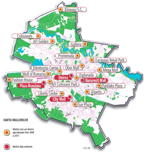 Hartă cu toate zonele din bucureşti românia, amplasarea mallului, gării, spitalului şi multe altele. Baneasa Shopping City Harta