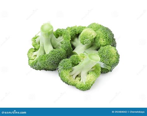 Fresh Raw Green Broccoli Isolated On White Stock Photo Image Of