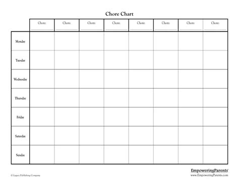 Fillable Chore Chart ≡ Fill Out Printable Pdf Forms Online