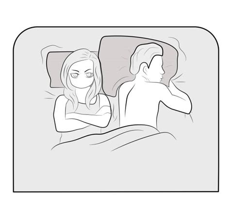 Best Cartoon Of The Romantic Loving Couple Sleep Bed Illustrations Royalty Free Vector Graphics