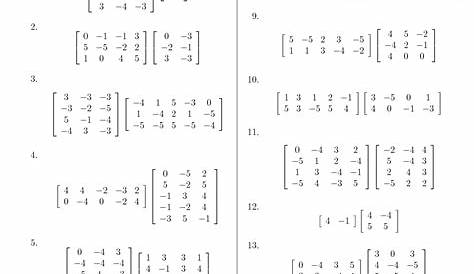 16 Matrix Algebra Worksheets / worksheeto.com